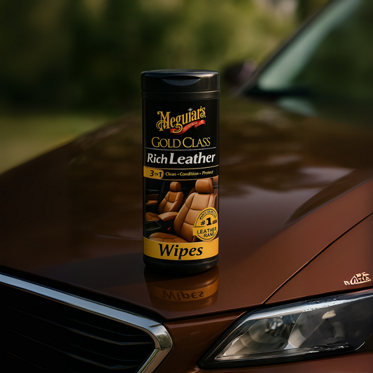 Meguiars Gold Class Rich Leather Wipes 30 Pc Can