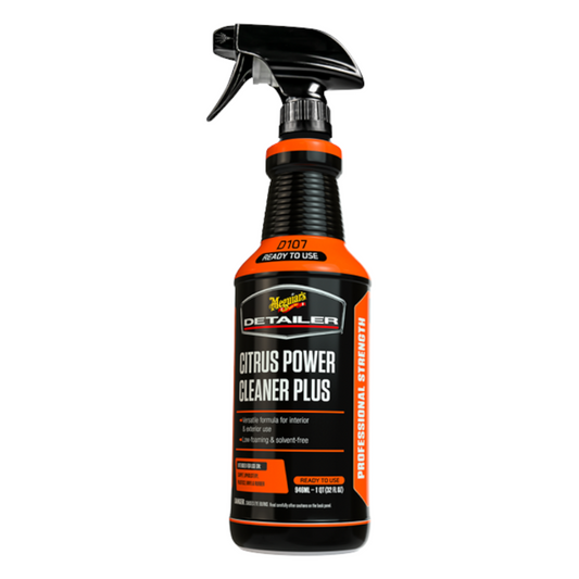 Mega Mile Citrus Power Cleaner Plus spray bottle on a white background