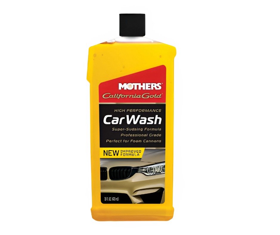 Bottle of Mothers California Gold Car Wash on a white background